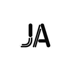 JA monogram logo design letter text name symbol monochrome logotype alphabet character simple logo