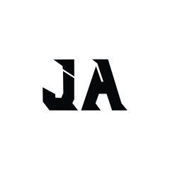 JA monogram logo design letter text name symbol monochrome logotype alphabet character simple logo