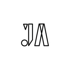 JA monogram logo design letter text name symbol monochrome logotype alphabet character simple logo