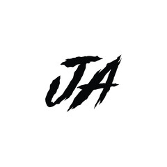 JA monogram logo design letter text name symbol monochrome logotype alphabet character simple logo