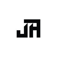 JA monogram logo design letter text name symbol monochrome logotype alphabet character simple logo