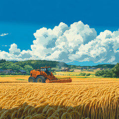 Obraz premium field of wheat in the field