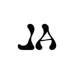 JA monogram logo design letter text name symbol monochrome logotype alphabet character simple logo