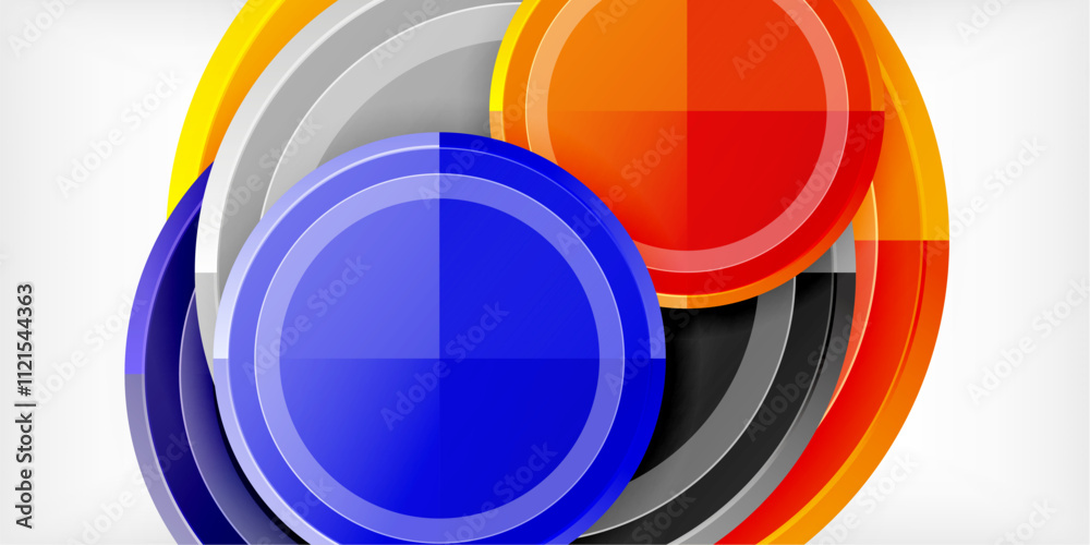 Poster geometric design abstract background - circles