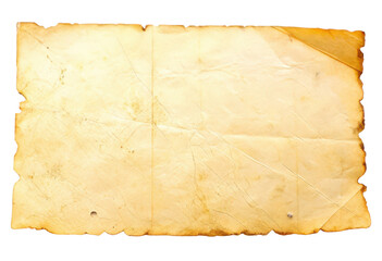 Aged paper texture with burnt edges isolated with transparent background