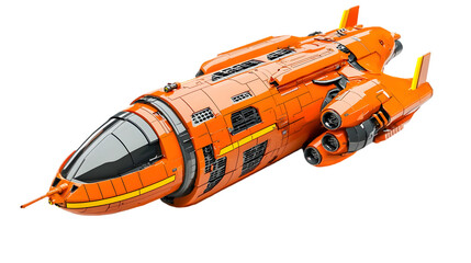 Futuristic alien spaceship isolated on white stock photo digital art high-detail sci-fi concept