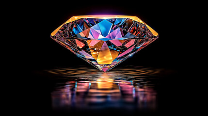 diamond on black background