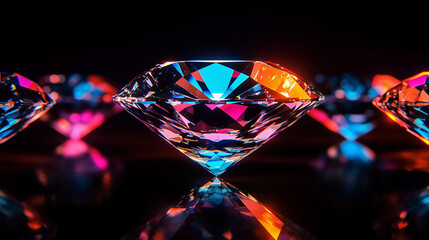 diamond on black background