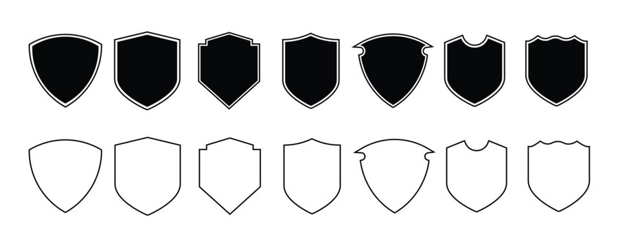 Shield icons set. Protect shield vector. Protect signs Different shields icon collection
