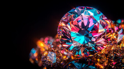 diamond on black background