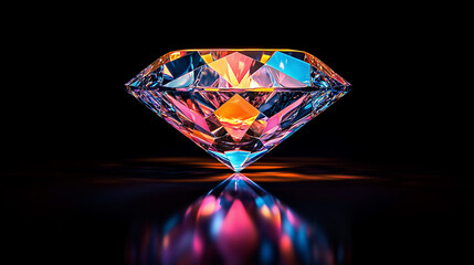 diamond on black background