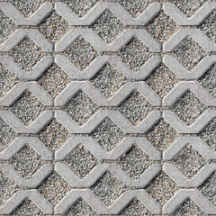 SELF-LOCKING CONCRETE PERMEABLE TO RAIN WATER PAVEMENT TEXTURE for use in external applications and...