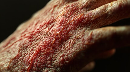 A highly detailed macro view of human skin on the hand, ideal for dermatology, skincare, or medical research purposes
