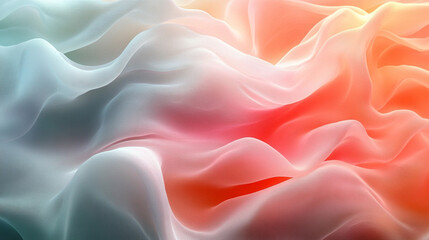 Obraz premium Delikatne tekstylne tło, jedwabne fale w kolorze różowym , tapeta generative ai 