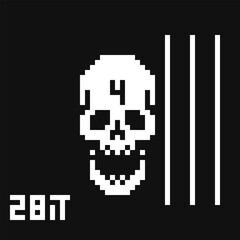 Human skull pixel art icon, abstract background vector illustration, game assets, sprite, design stickers, logo, mobile app, embroidery. 