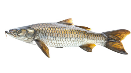Naklejka premium Freshwater Fish Carp Aquatic Animal Wildlife Nature Isolated on Black on transparent background