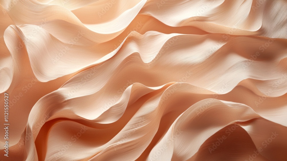 Poster mocha mousse paper showcases delicate, wrinkled textures that create an elegant interplay of soft sh