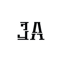 JA monogram logo design letter text name symbol monochrome logotype alphabet character simple logo