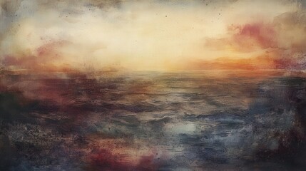 Fototapeta premium Watercolor stains cover the art board, creating a textured, multi-layered surface.