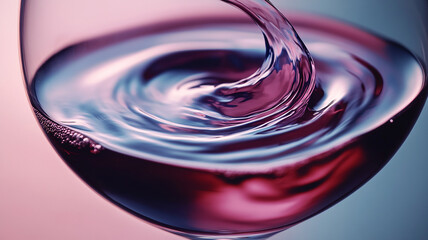 red wine pouring into glass