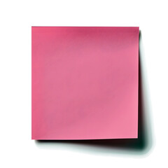 Blank Sticky Pink Paper Note with Shadow on White Background &ndash; Perfect for Stationery, Productivity Concepts, Office Branding, Stationery, E-commerce, Ads, Blogs, Social Media, Presentations