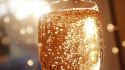 glass of champagne on the table