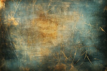 Abstract Grunge Texture with Green and Gold Tones