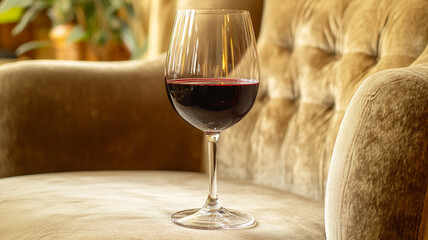 glass of red wine on a table