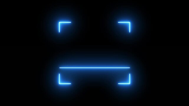 Barcode scanner QR code Neon shine Icon animation isolated on black background
