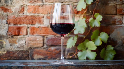 red wine in a vineyard