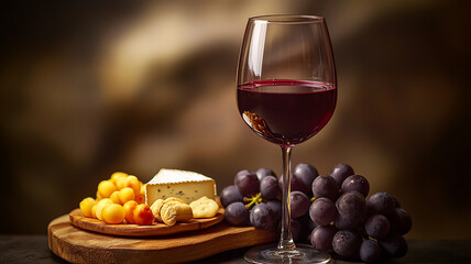 red wine and grapes