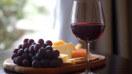 red wine and grapes