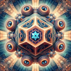 Dreidel Kaleidoscope A digital collage of a dreidel with a kalei