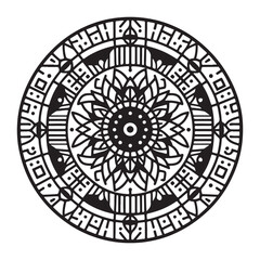 minimalist mandala with a central circular motif