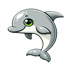 Fototapeta premium Illustration of an adorable dolphin in cartoon style.