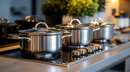 a kitchenware advertisement featuring a set o