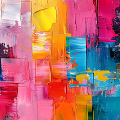 Vibrant Abstract Expressionism: An Exploration of Colorful Brushstrokes Creating a Dynamic Artistic Composition Inspired by Random Concepts and Emotions