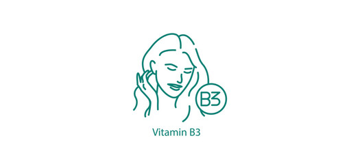 Vitamin B3 Icon: Vitamin B3 Vector Icon - Essential Nutrient for Energy and Skin Health
