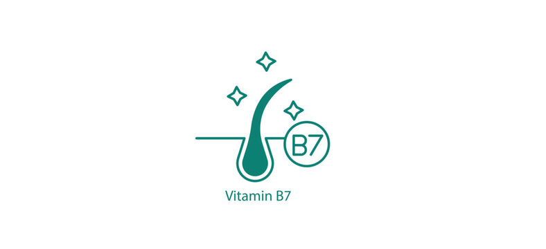 Vitamin B7 Icon: Vitamin B7 Vector Icon - Essential Nutrient for Hair, Skin, and Nail Health