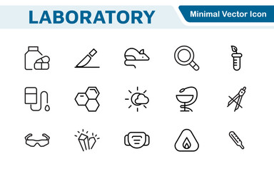 Laboratory Icon Set. A meticulously designed collection of icons for scientific research, experimentation, and research presentations to convey professionalism and innovation.