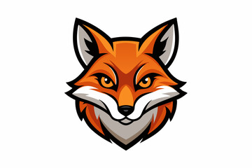Obraz premium Red fox head isolated on white background, Fox head mascot logo design.