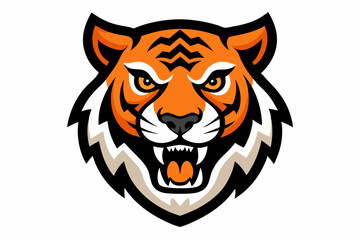 Tiger head mascot logo design. Angry tiger head.