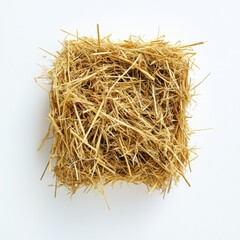 Square Hay Bale Dry Straw Agriculture Texture Rural Scene Farm Background