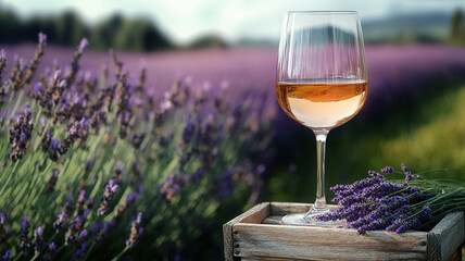 glass of wine and flowers