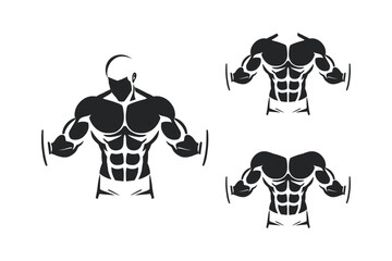 Bodybuilder Fitness Icon, Gym, Workout, and Strength Training Design