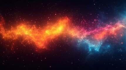 Fototapeta premium A colorful, glowing line of stars in the sky