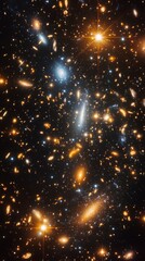 Fototapeta premium Awe-Inspiring Cosmic Galaxy Cluster: A Deep Dive into the Depths of Space