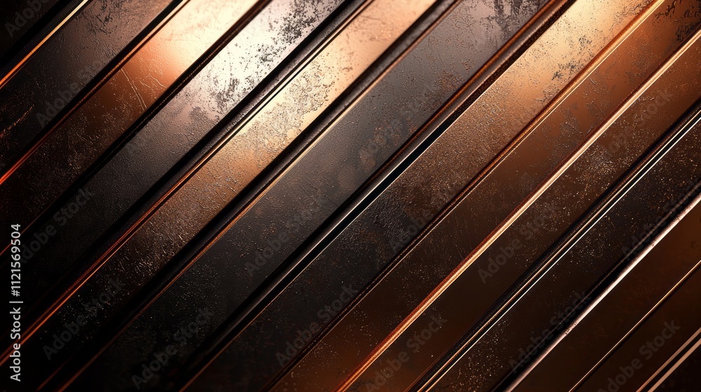 Poster Warm metallic diagonal lines intersect, creating a visually striking pattern. The sleek surface reflects light, adding depth and dimension to the artwork, inviting the viewer's curiosity