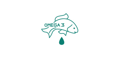 Omega-3 Icon: Omega-3 Vector Icon - Essential Fatty Acids for Heart Health