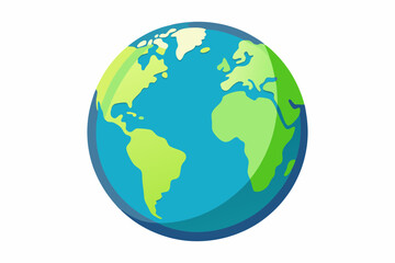 Naklejka premium Simple vector Earth globe illustration including Africa